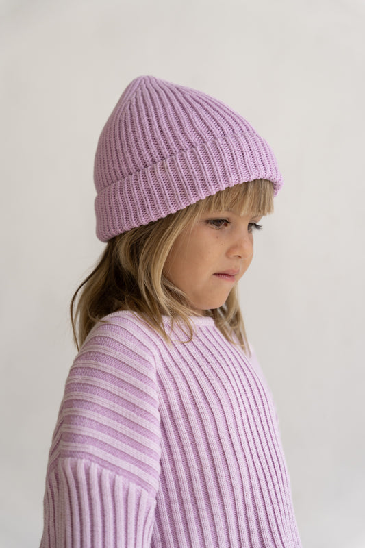 Illoura The Label Essential Knit Jumper Mauve Stripe