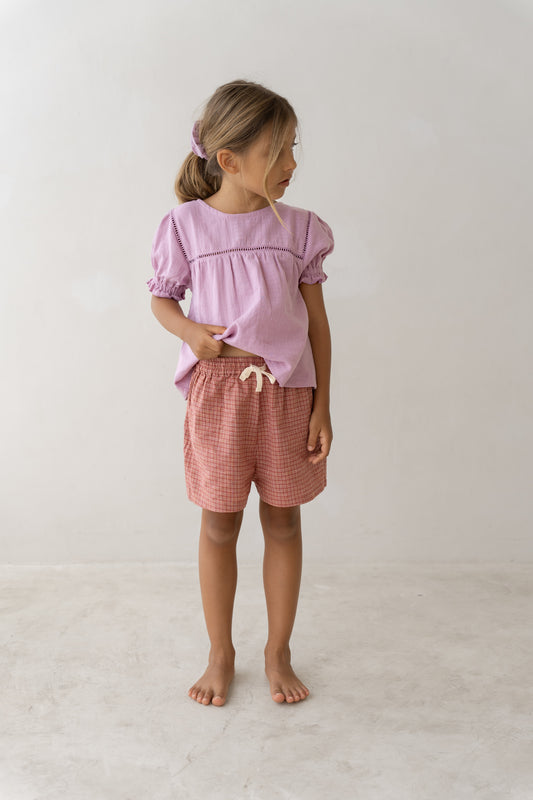 Illoura The Label Thea Shorts Red Plaid