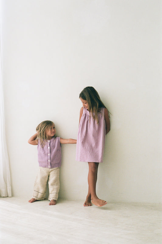 Illoura The Label Floral Knitted Vest Mauve