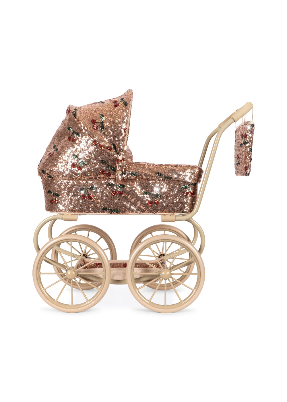 Konges Sløjd Sparkly Minnie Doll Pram Cherry Sequin
