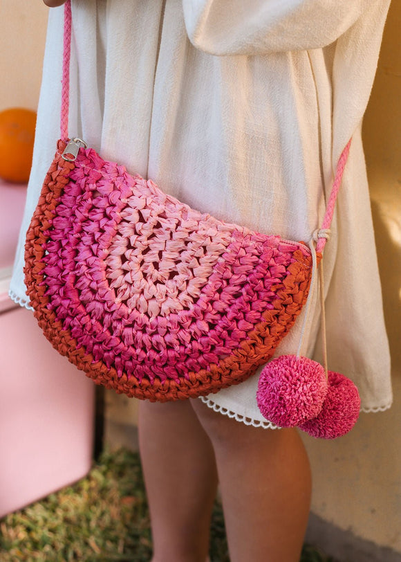 Acorn Pink Rainbow Straw Bag