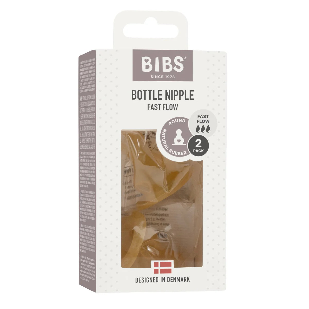 BIBS Dummies Replacement Bottle Nipples 2 Pack Fast Flow