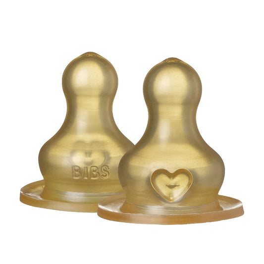 BIBS Dummies Replacement Bottle Nipples 2 Pack Fast Flow