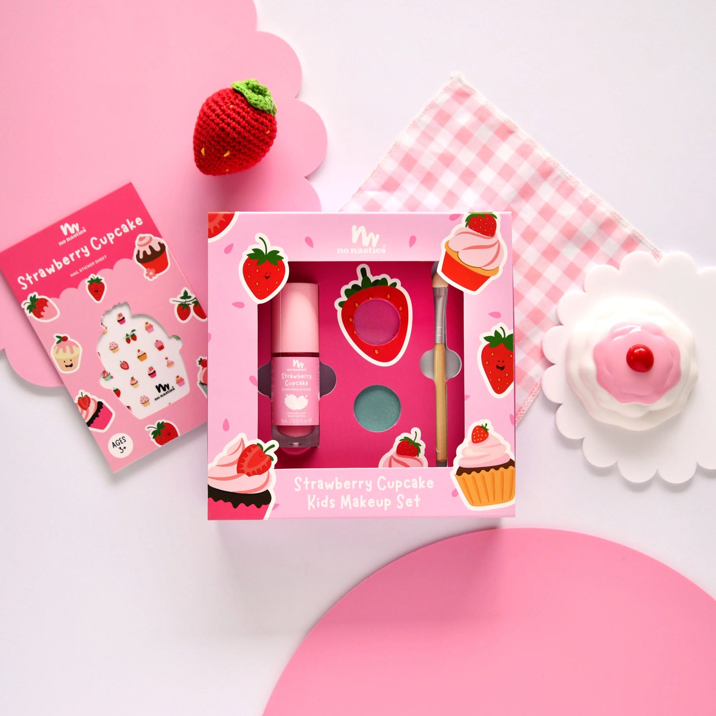 No Nasties Strawberry Cupcake Kids Makeup Gift Set