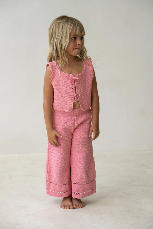 Illoura The Label Crochet Vest Peony