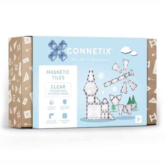 Connetix Tiles 34 Piece Starter Pack Clear