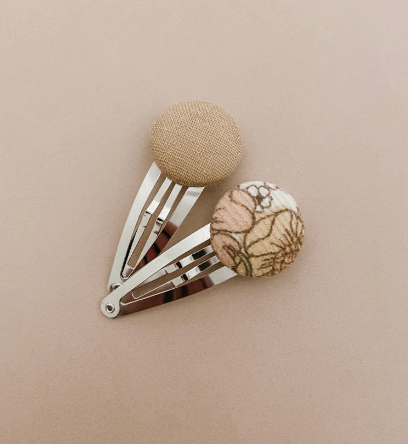 Mae + Rae Bow Button Snap Clip Set Golden Bloom