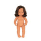 Miniland 38cm Baby Doll Brunette Caucasian Girl Undressed Unboxed