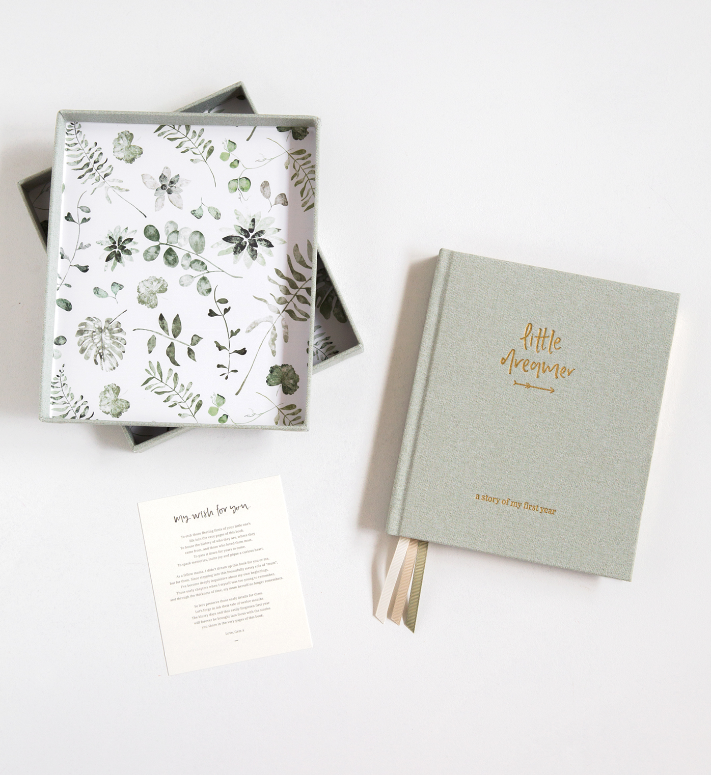 Emma Kate Co. Little Dreamer Baby Journal Sage