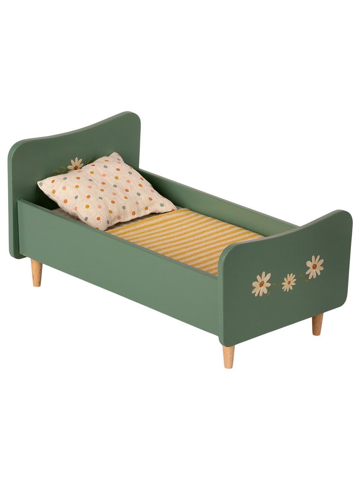 Maileg Wooden Mini Bed Mint Blue