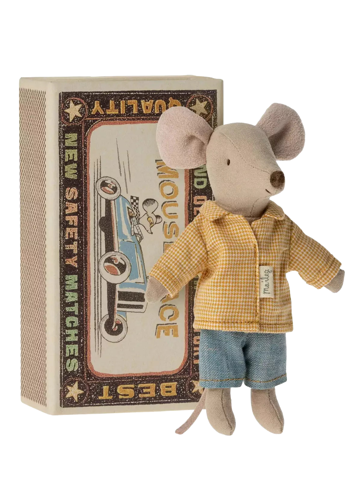 Maileg Mouse Big Brother in Box Spotty Pillow
