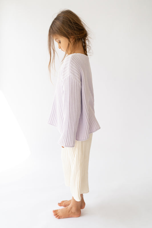 Illoura The Label Essential Ribbed Knit Jumper Lilac