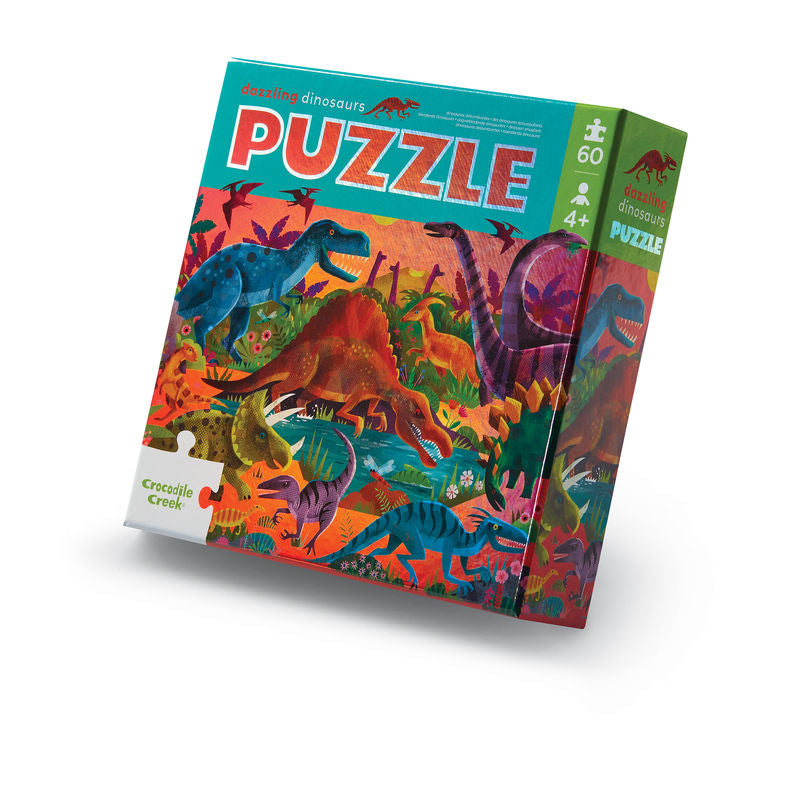 Crocodile Creek 60pc Foil Puzzle Dazzling Dinos