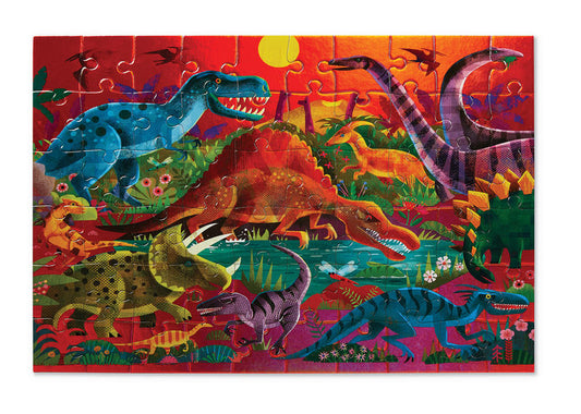 Crocodile Creek 60pc Foil Puzzle Dazzling Dinos
