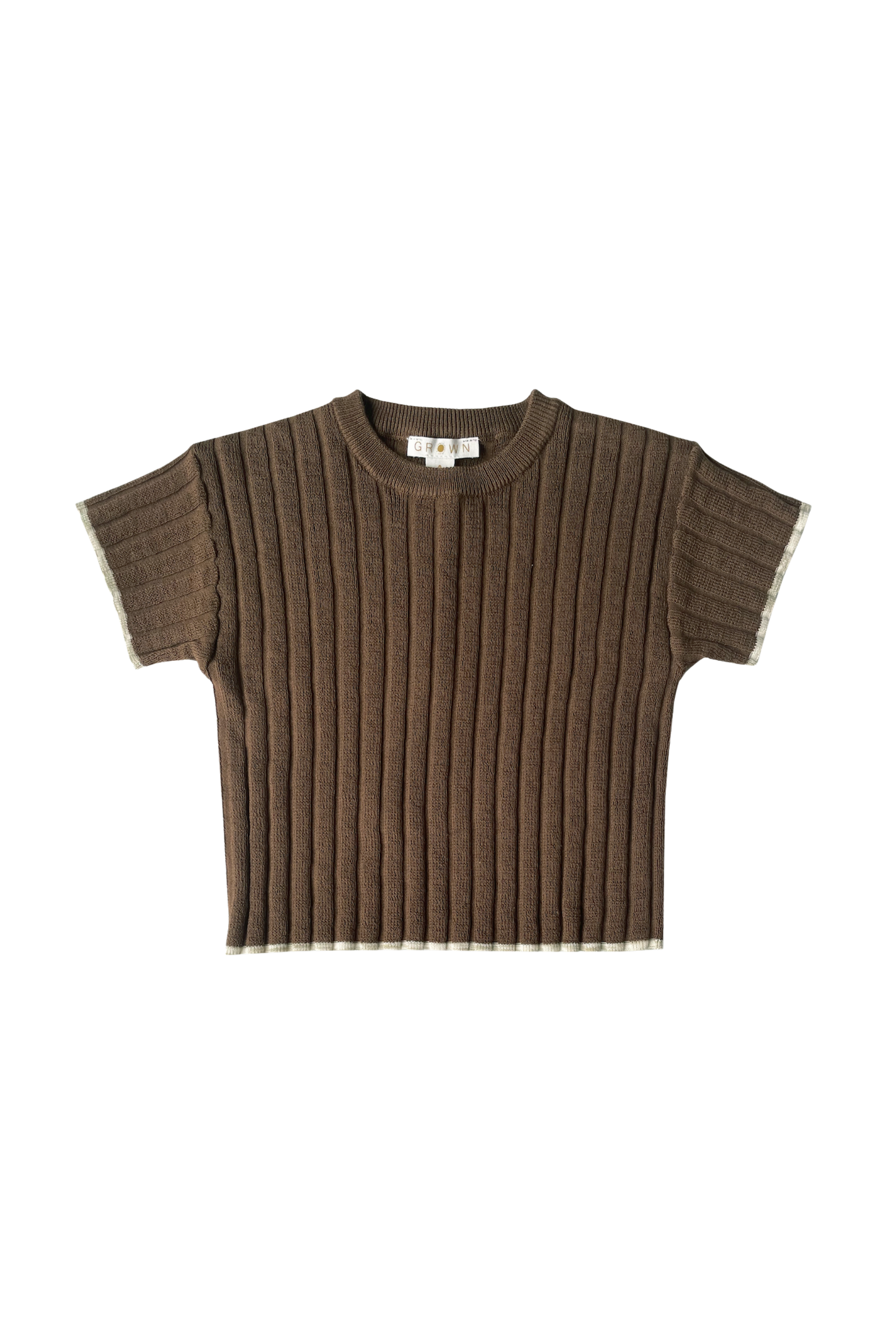 Grown Knitted Rib Tee Chocolate