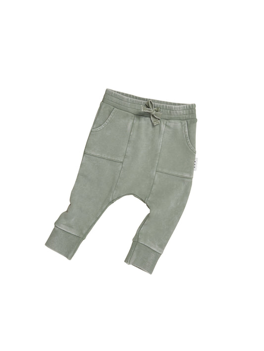 Huxbaby Pocket Drop Crotch Pant Vintage Fern