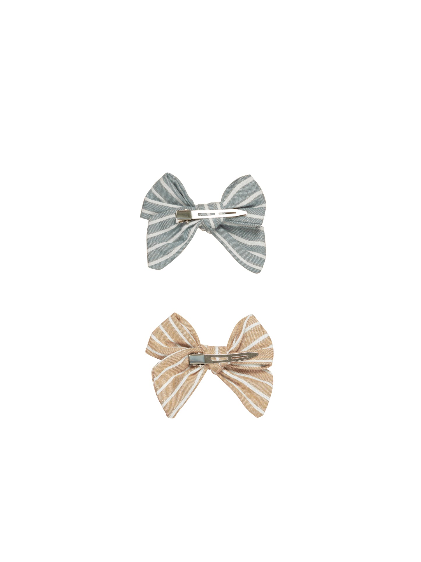 Huxbaby Stripe 2 Pack Hair Bow Teal + Biscuit