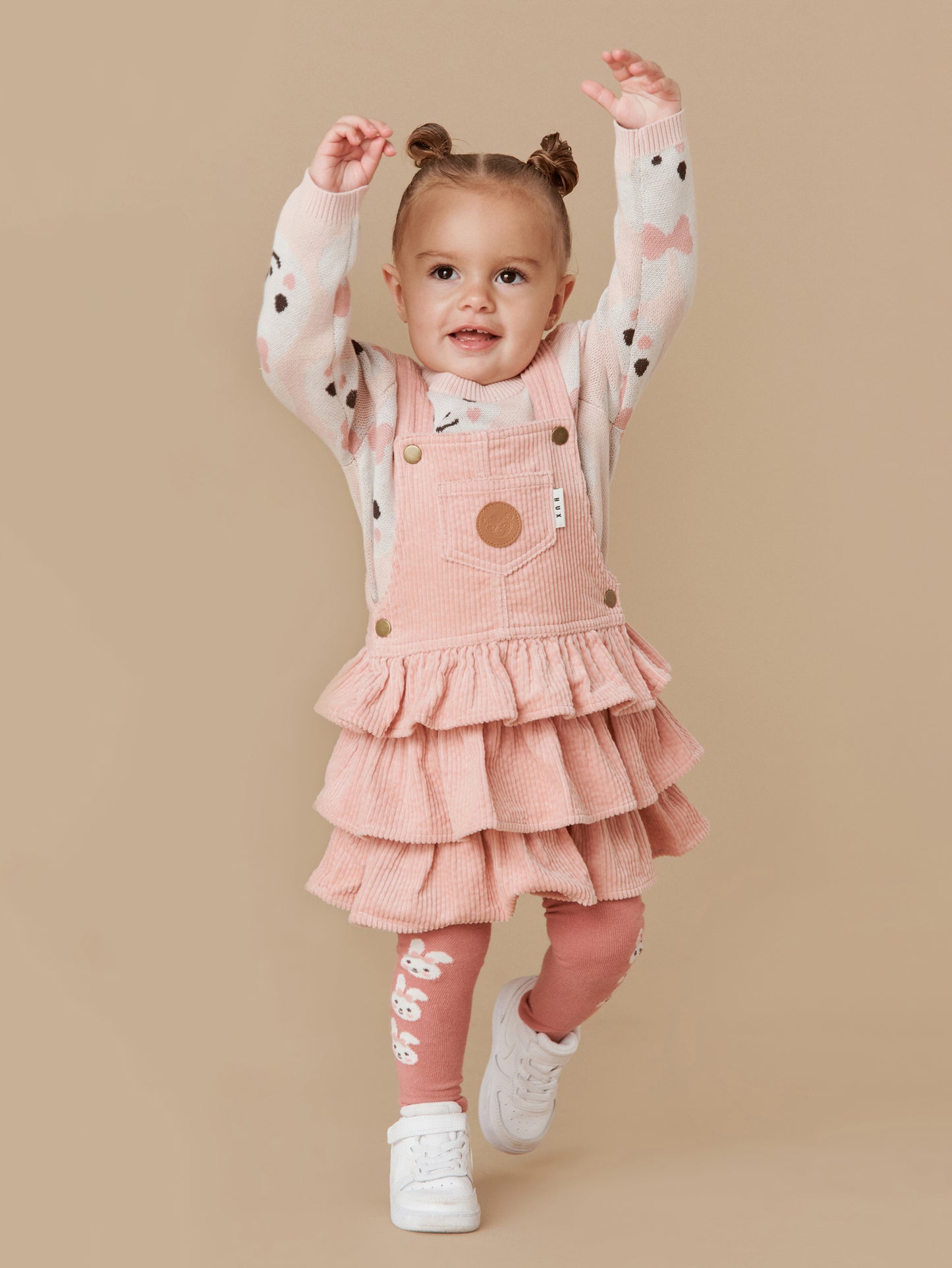 Huxbaby Bunny Tights Dusty Rose