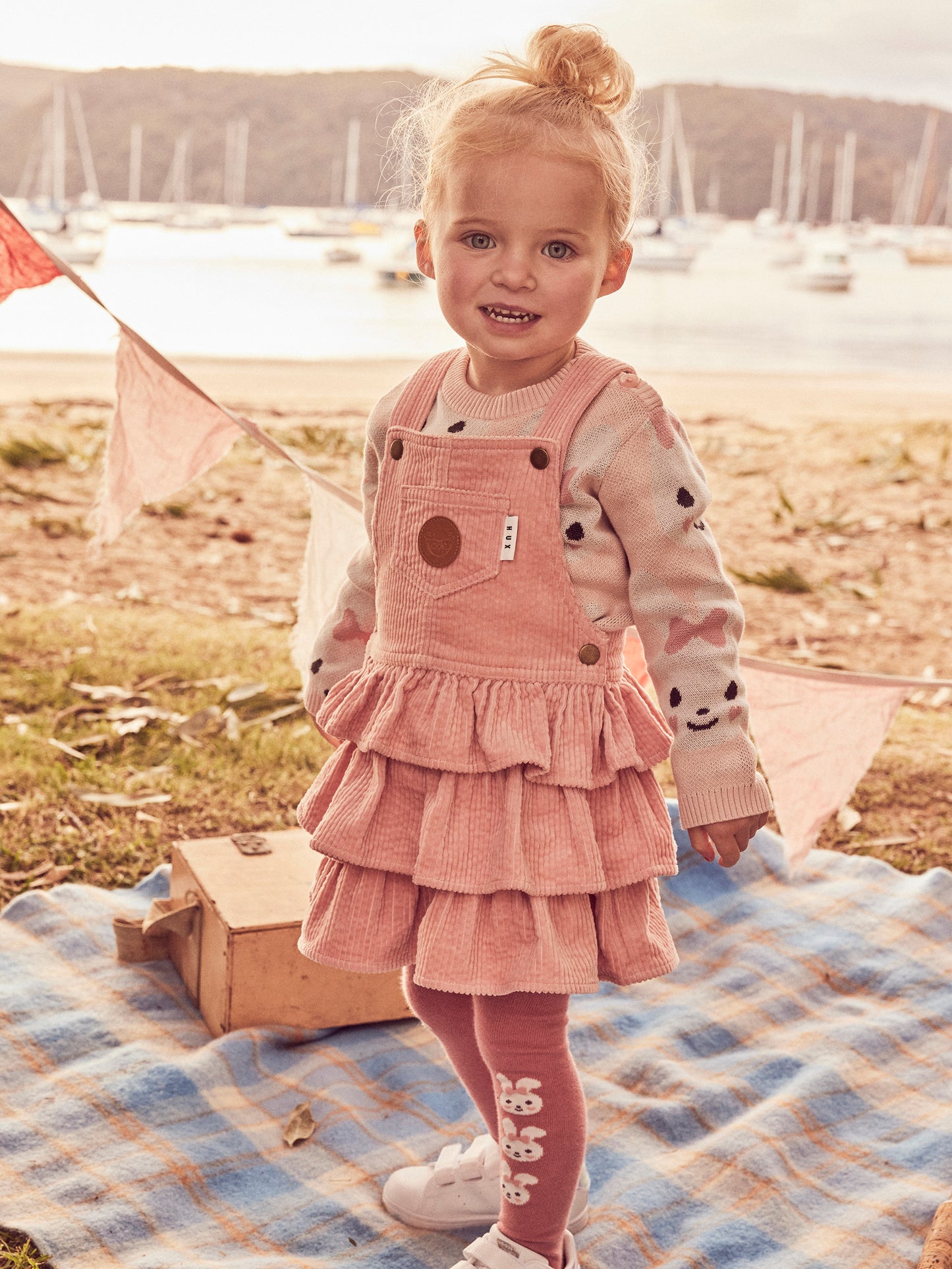 Huxbaby Bunny Tights Dusty Rose