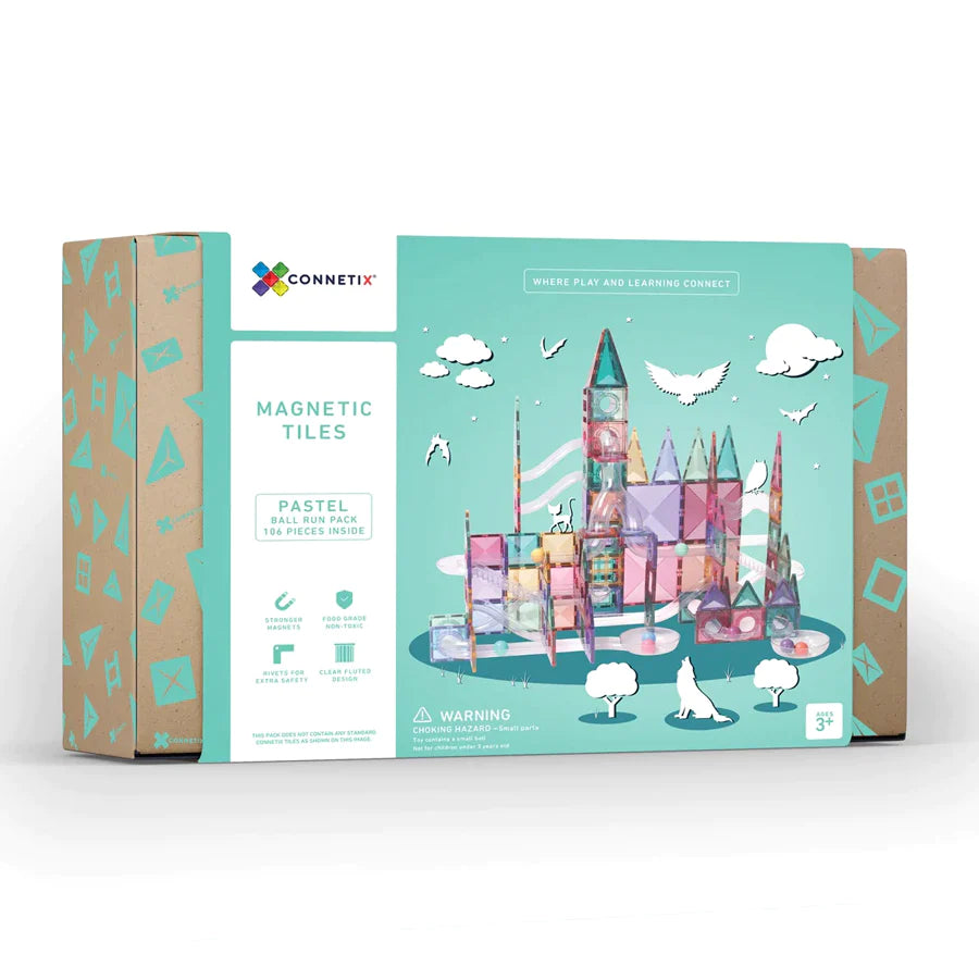 Connetix Tiles 106 Piece Pastel Ball Run