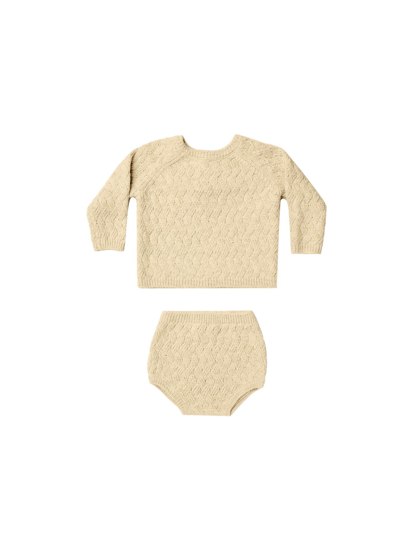 Quincy Mae Mira Knit Set Heathered Yellow