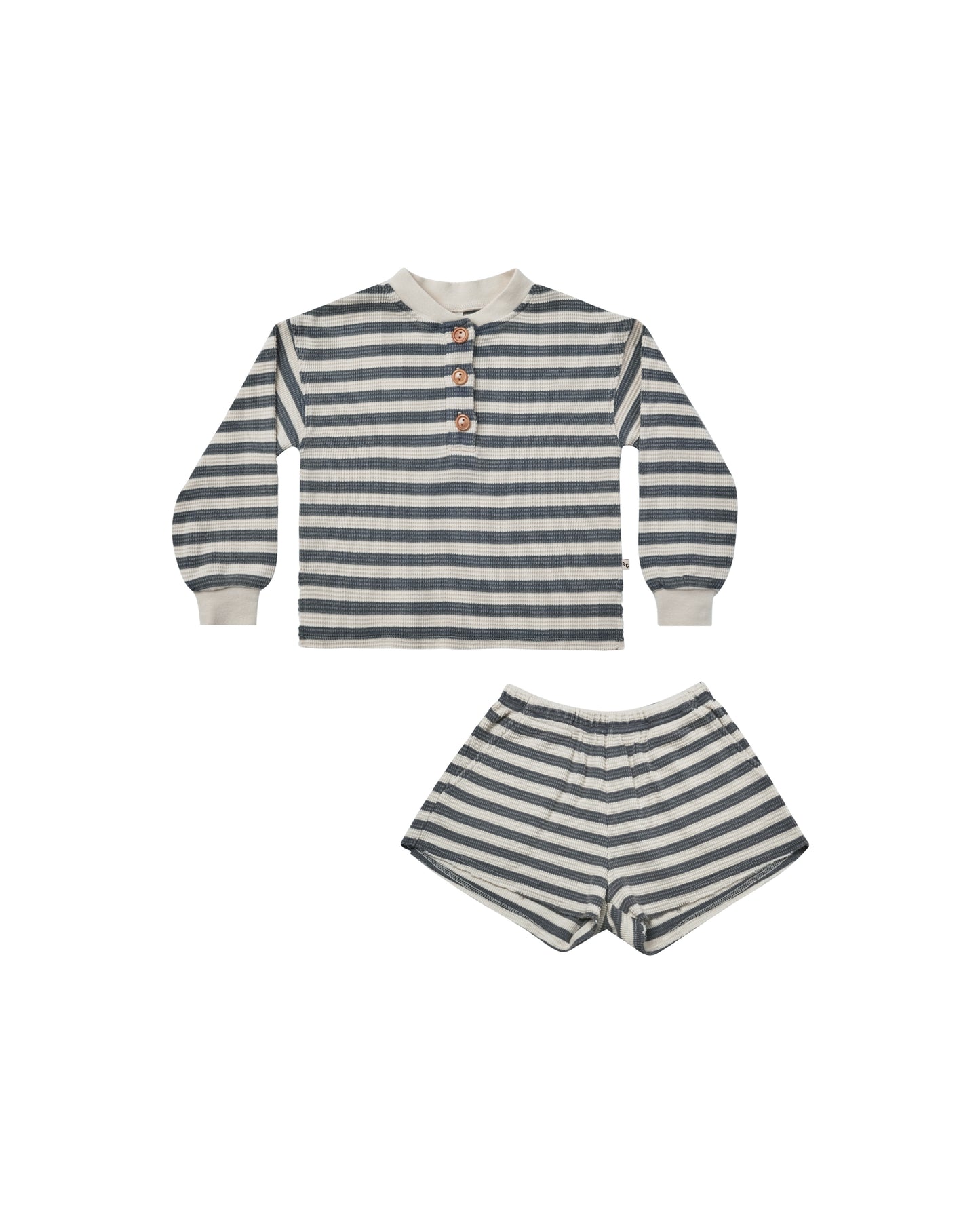Rylee & Cru Waffle Knit Set Navy Stripe