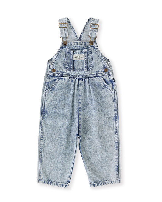 Goldie + Ace Austin Vintage Washed Denim Overalls Light Denim