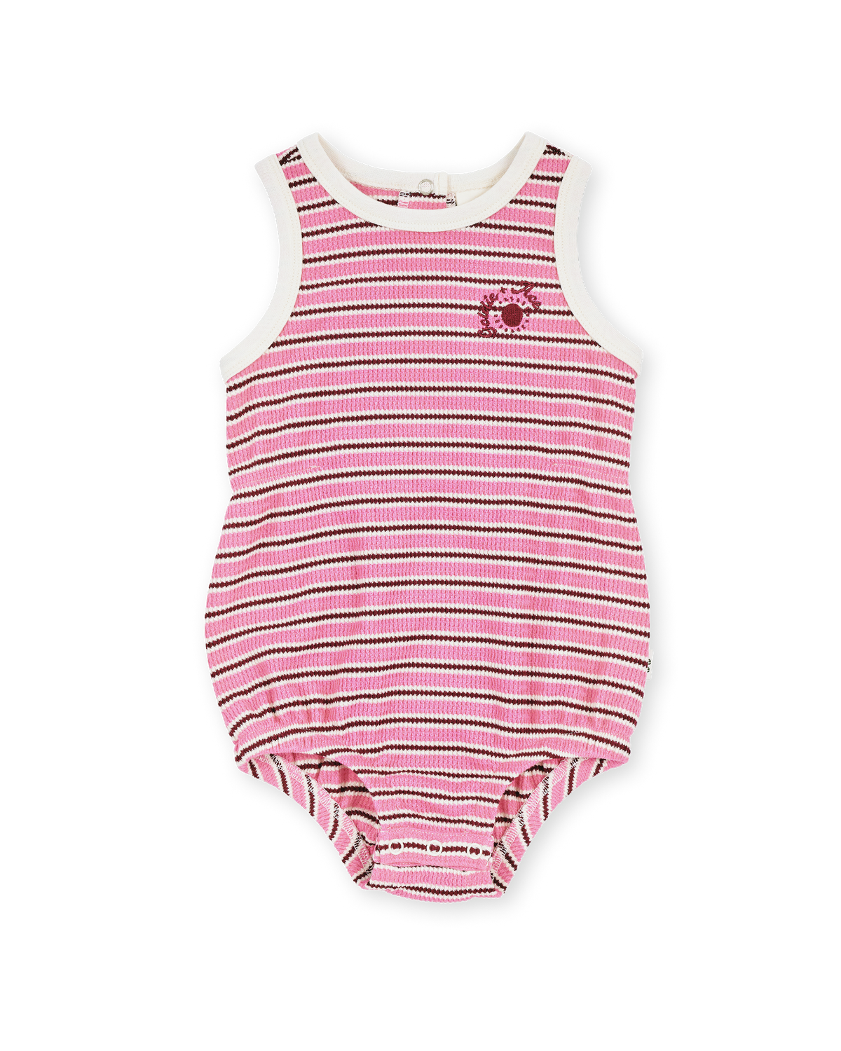 Goldie + Ace Waffle Bubble Romper Pink