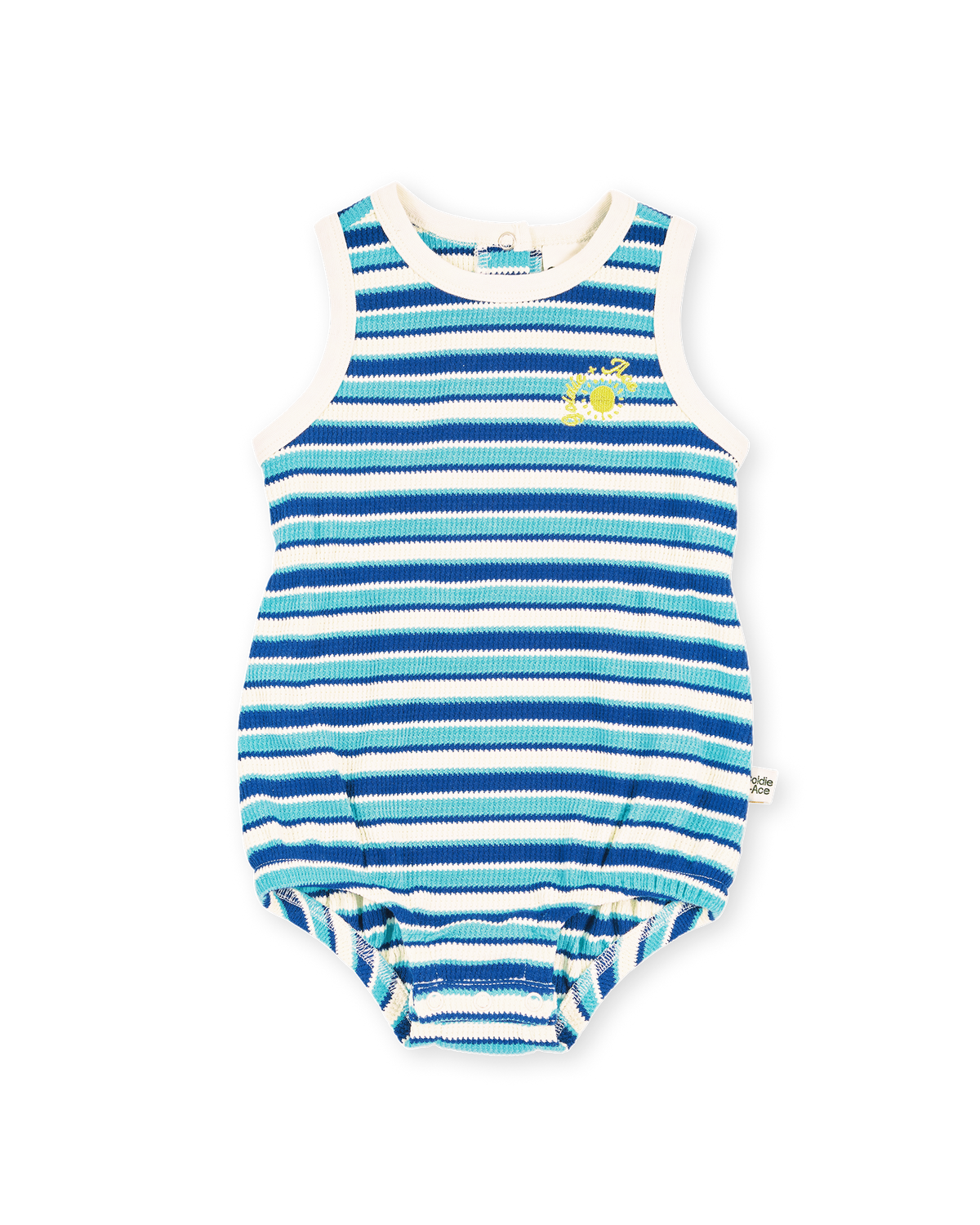 Goldie + Ace Waffle Bubble Romper Blue