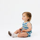 Goldie + Ace Waffle Bubble Romper Blue