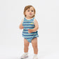 Goldie + Ace Waffle Bubble Romper Blue