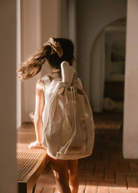 Mrs Ertha Beach Net Backpack Vanilla