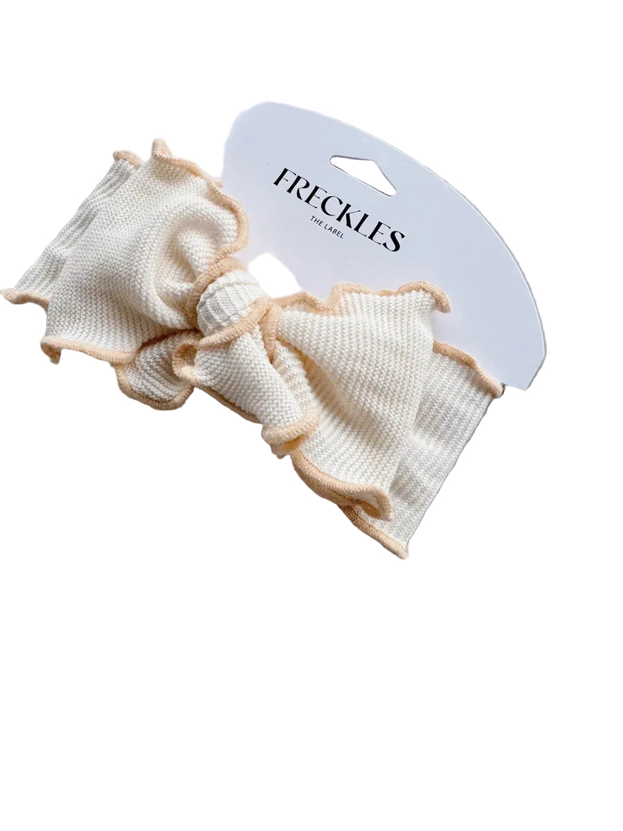 Freckles The Label Knit Frill Headband Snow/Butter