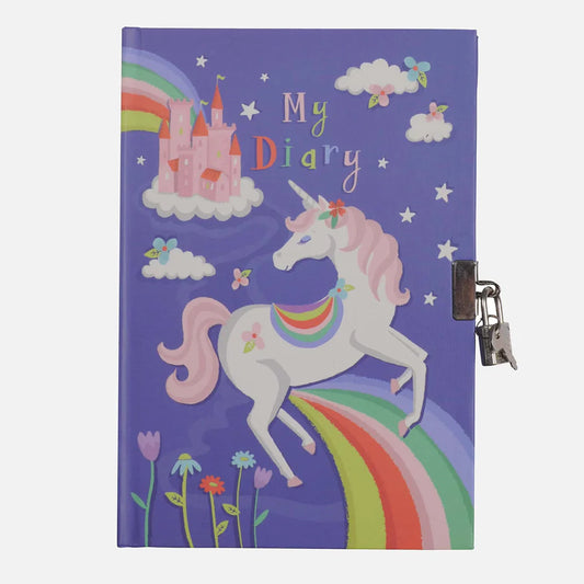 Tiger Tribe Lockable Diary Unicorn Rainbows
