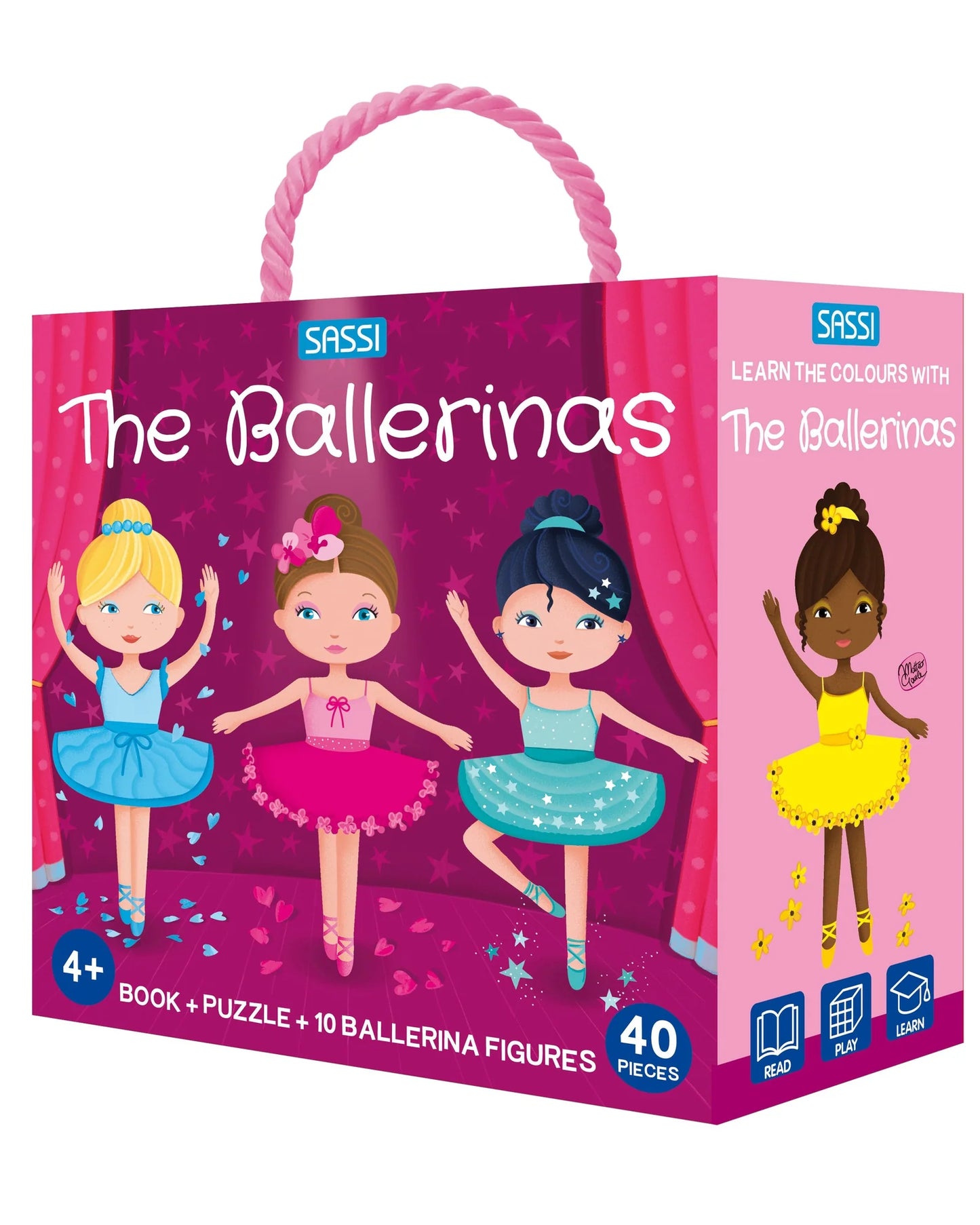 Sassi 40 piece 3D puzzle and book set learn colours ballerina