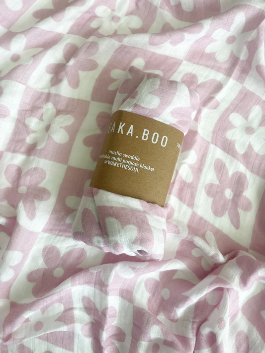 Seaka.Boo Bamboo Cotton Wrap Pink Soli