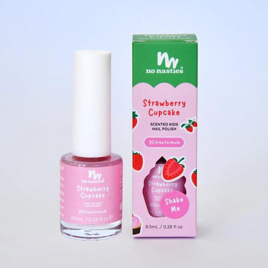 No Nasties Scented Kids Nail Polish Fruity Fun Strawberry Cupcake Pastel Pink