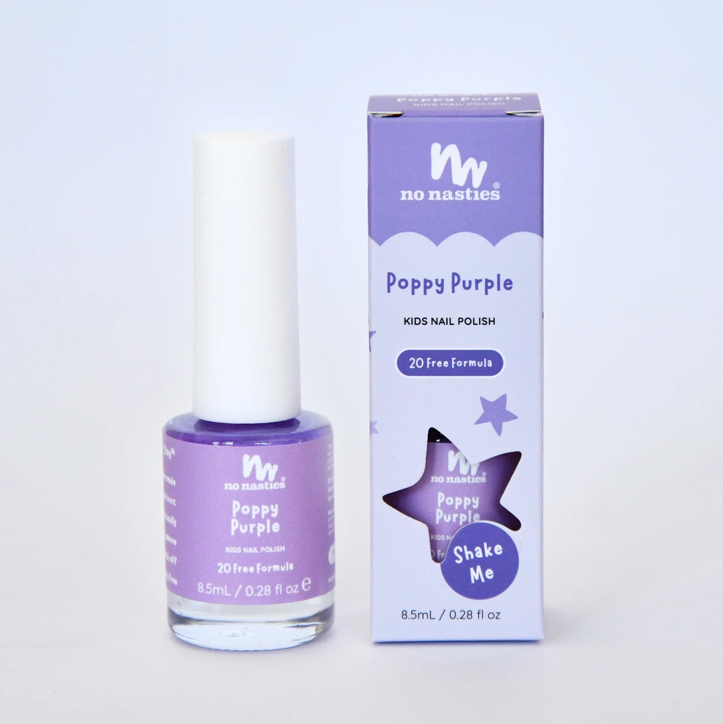 No Nasties Water Based Kids Peel-Able Nail Polish Poppy Purple