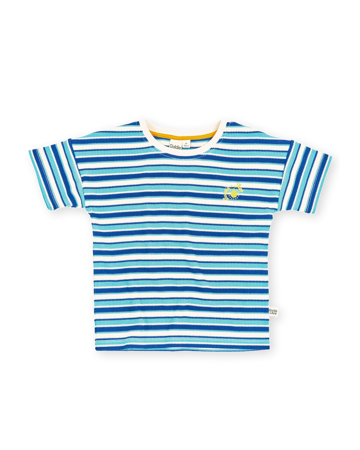 Goldie + Ace Waffle Stripe T-Shirt Blue
