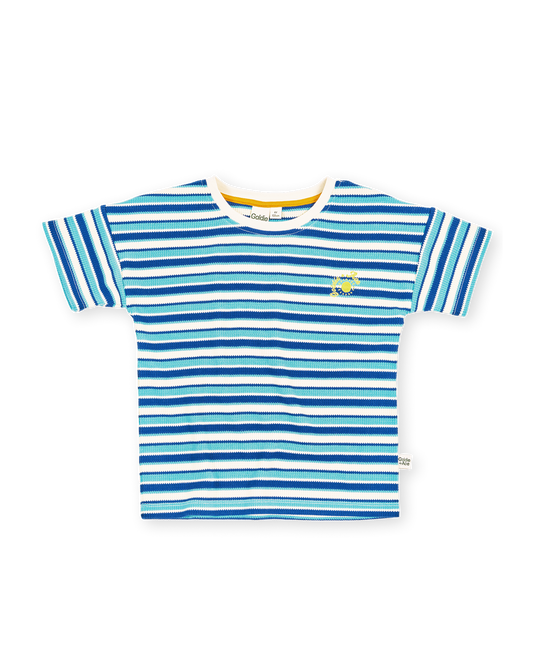 Goldie + Ace Waffle Stripe T-Shirt Blue