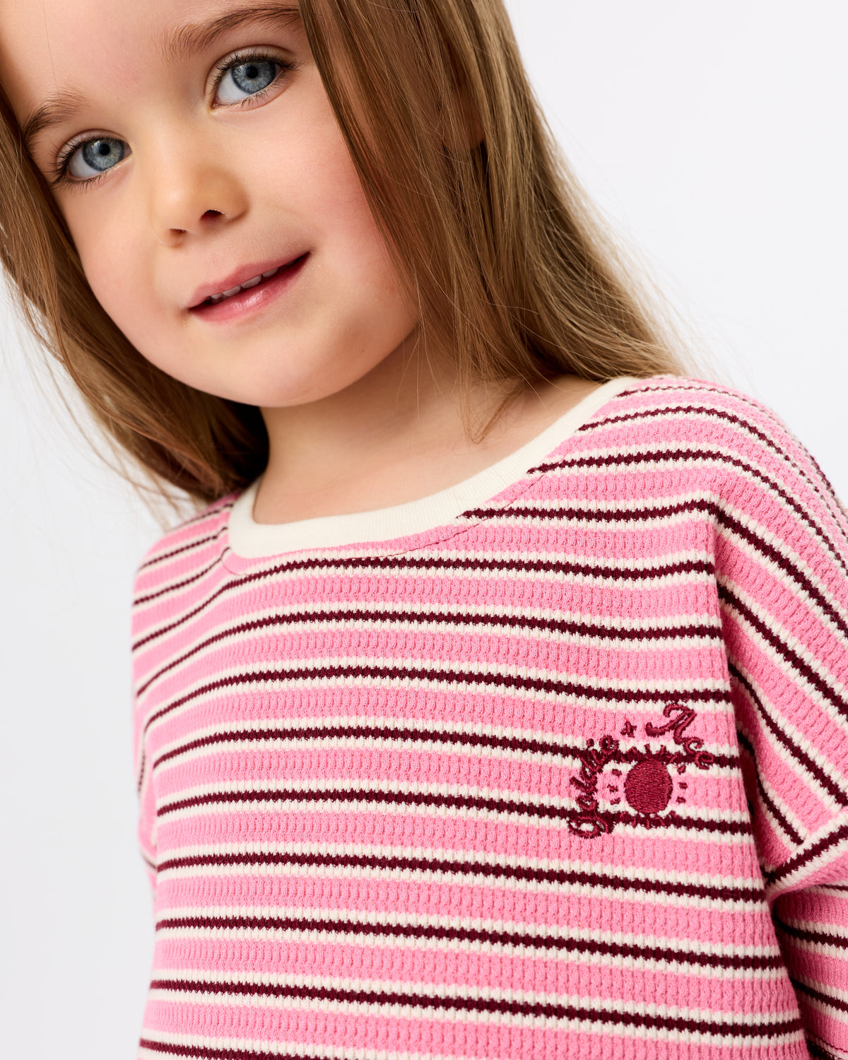 Goldie + Ace Waffle Stripe T-Shirt Pink