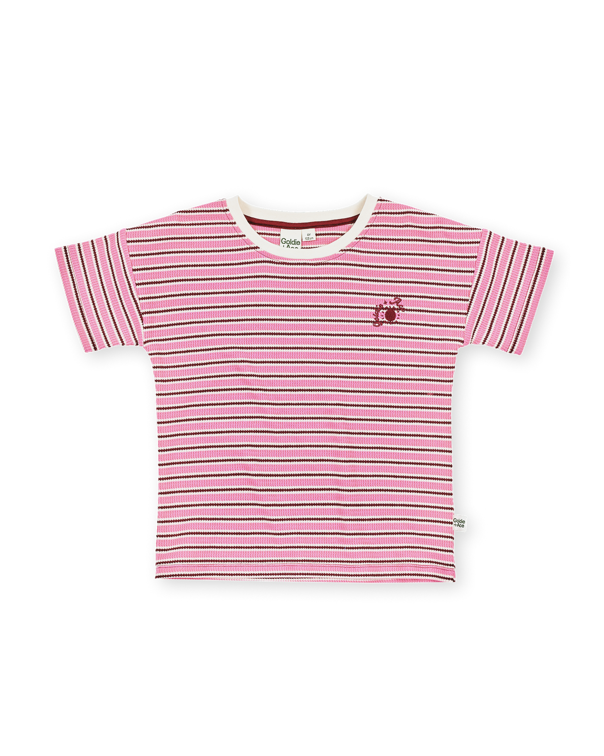 Goldie + Ace Waffle Stripe T-Shirt Pink
