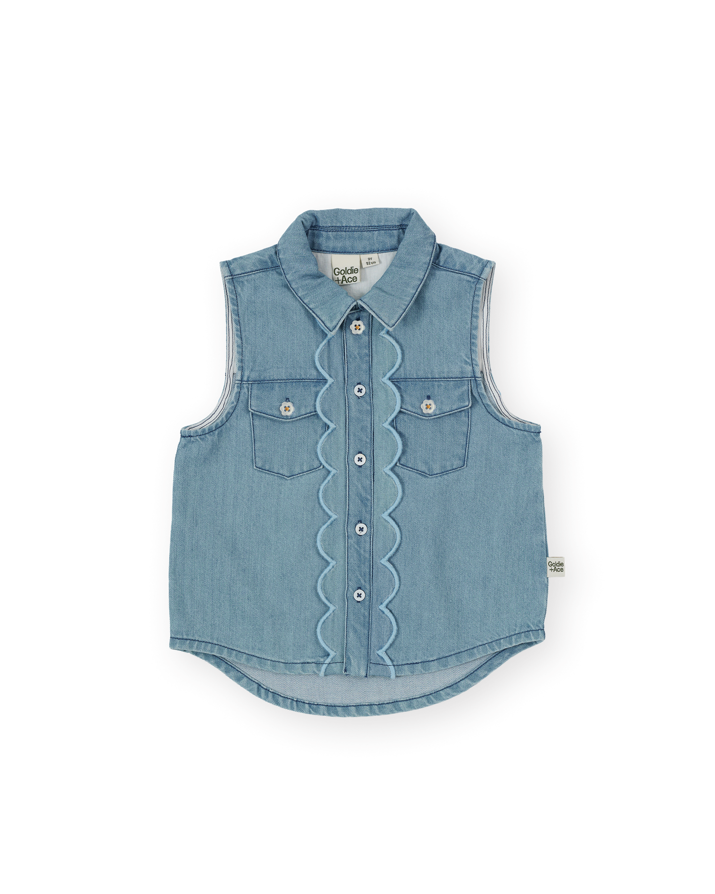 Goldie + Ace Scallop Edge Chambray Vest