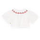 Goldie + Ace Scallop Collar Strawberry Cropped Blouse