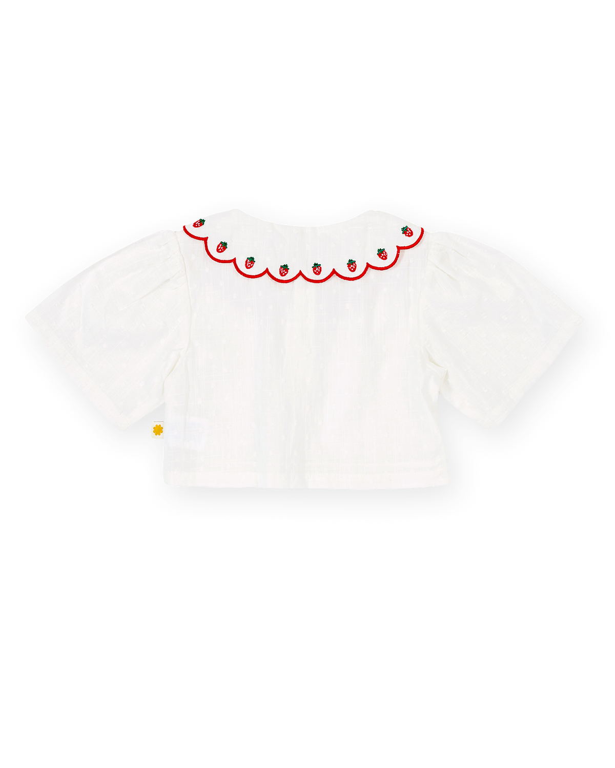Goldie + Ace Scallop Collar Strawberry Cropped Blouse