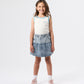 Goldie + Ace Pinstripe Peplum Denim Skirt