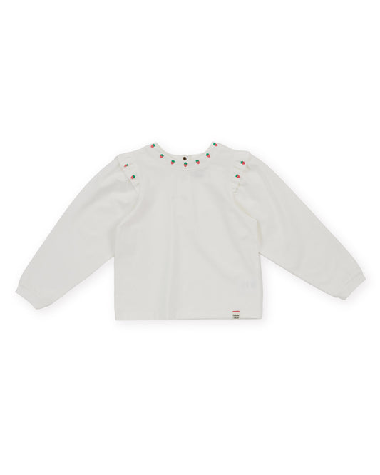 Goldie + Ace Mini Strawberry L/S Top White