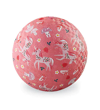 Crocodile Creek Playground Ball 13cm Unicorn Garden Pink