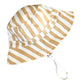 Kinnder Kids Wide Brim Cotton Bucket Hat Mustard Stripe