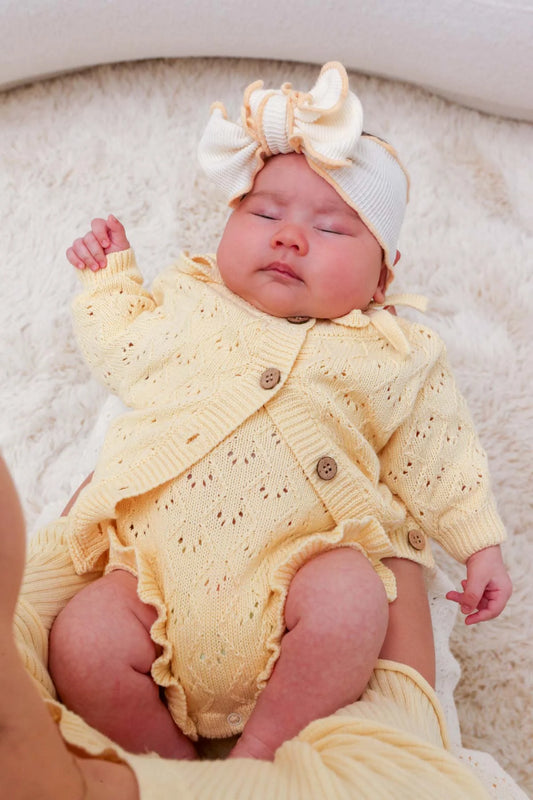 Freckles The Label Mila Pointelle Tie Romper Butter